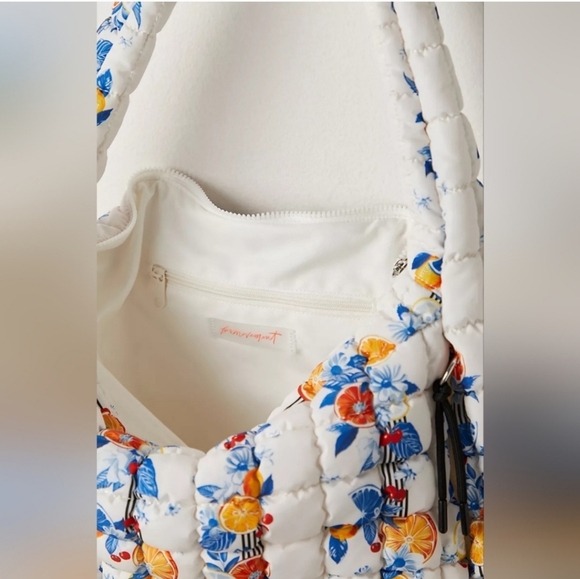 NWT!! Free People, FP Movement, Quilted Carryall Tote Bag, Tangerine Dream - Picture 6 of 8